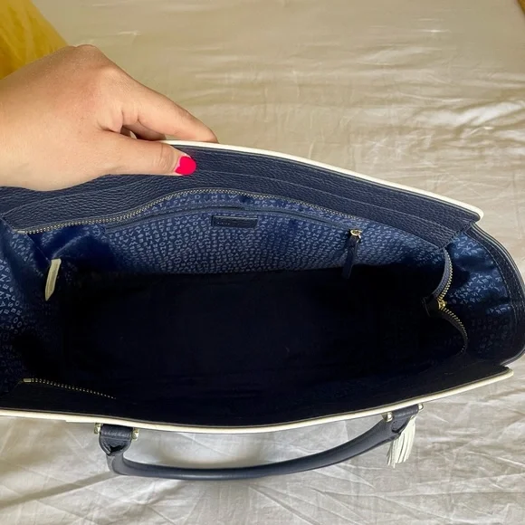 ♠️ Kate Spade NY ♠️ Large Navy Blue Leather Bag 👜 - Picture 7 of 12